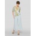 Rabe - 56-122371 T-shirt licht blauw kaki palmprint.